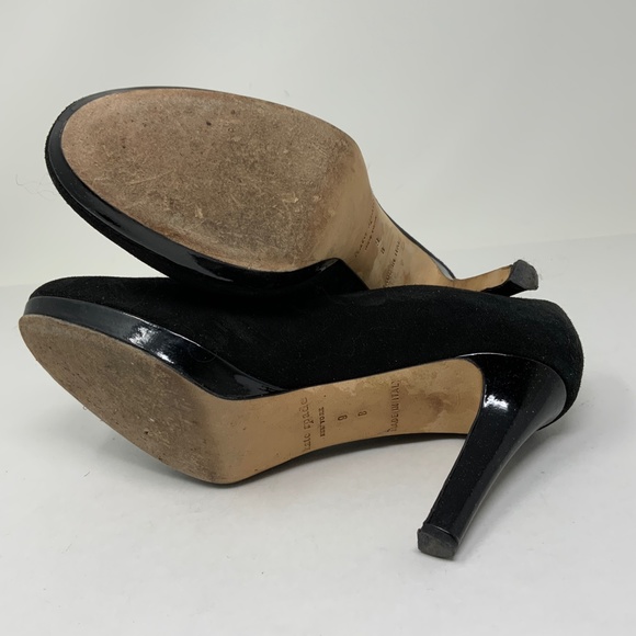 Kate Spade Kendra Black Suede Leather Round Toe Platform High Heels Shoes 9M - Picture 6 of 8
